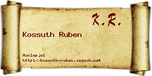 Kossuth Ruben névjegykártya